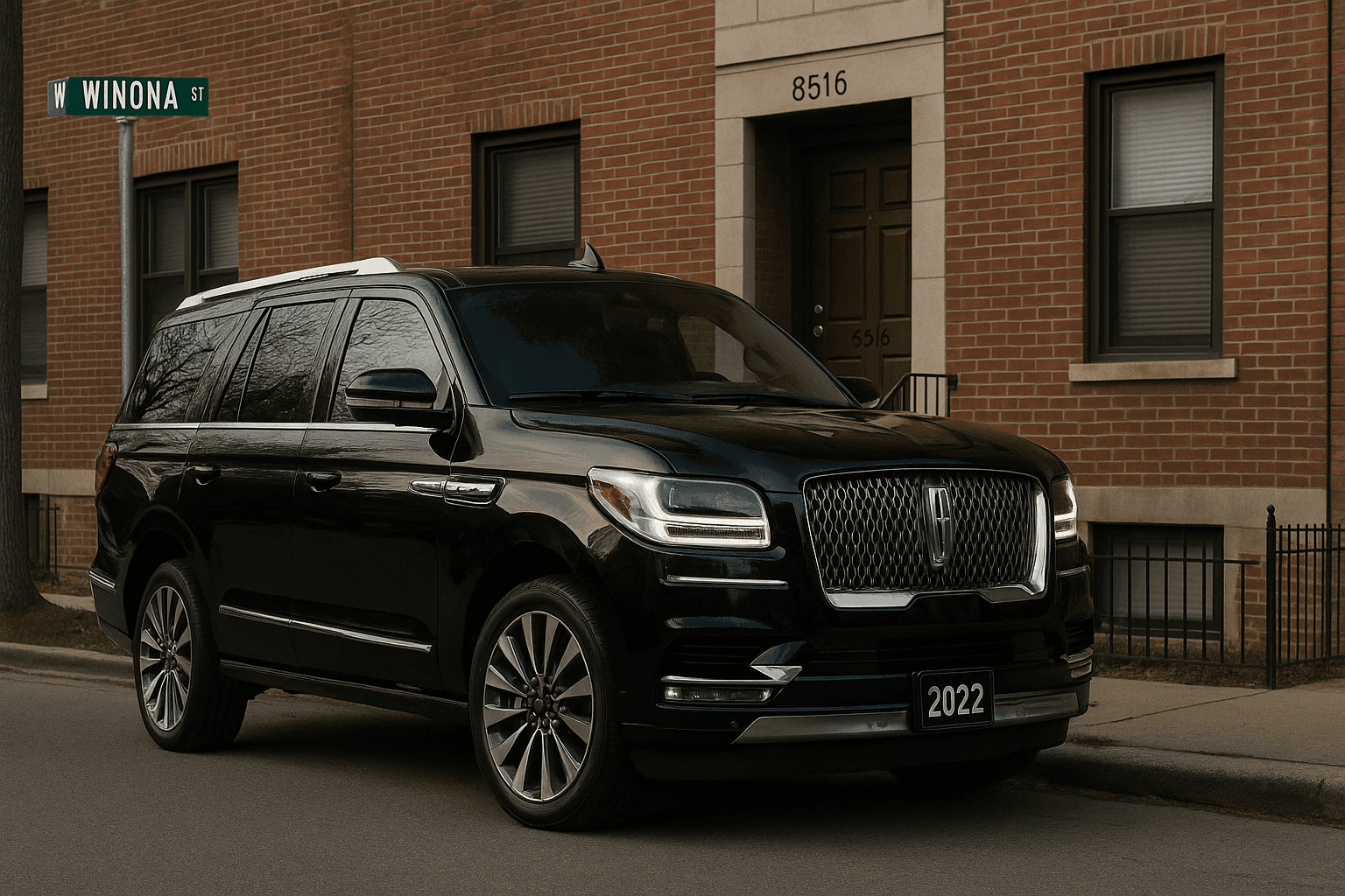 Lincoln Navigator L parked outside terminal